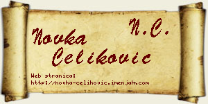 Novka Čeliković vizit kartica